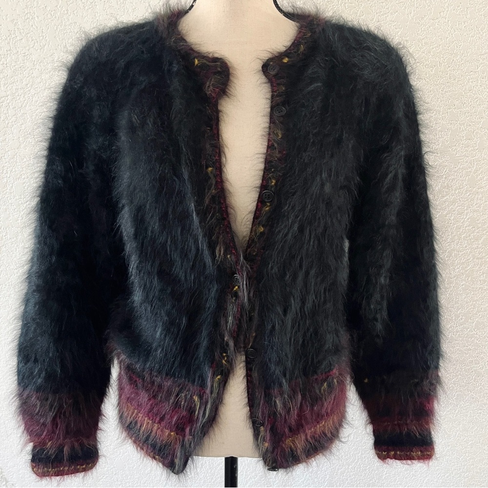 Vintage Gloria Sachs 100% Angora Cardigan Size Small